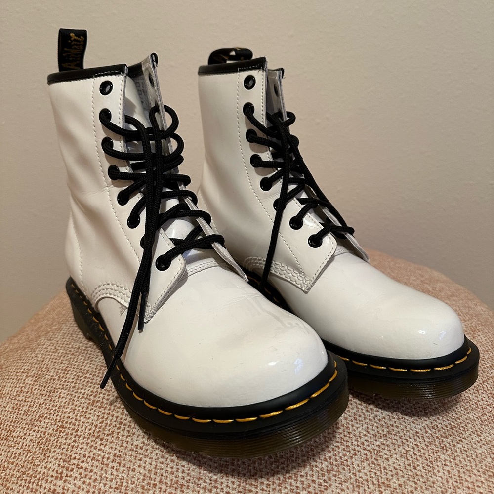 Dr. Martens 1460 Patent (Glossy) Leather White Boot